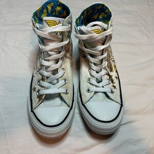 Converse cream and Gold Star Sneakers